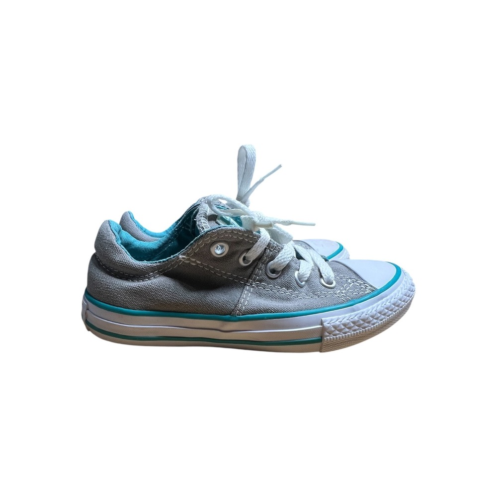 Converse All Star Low Top Sneakers Kids Grey Teal 654886C - 12 Junior